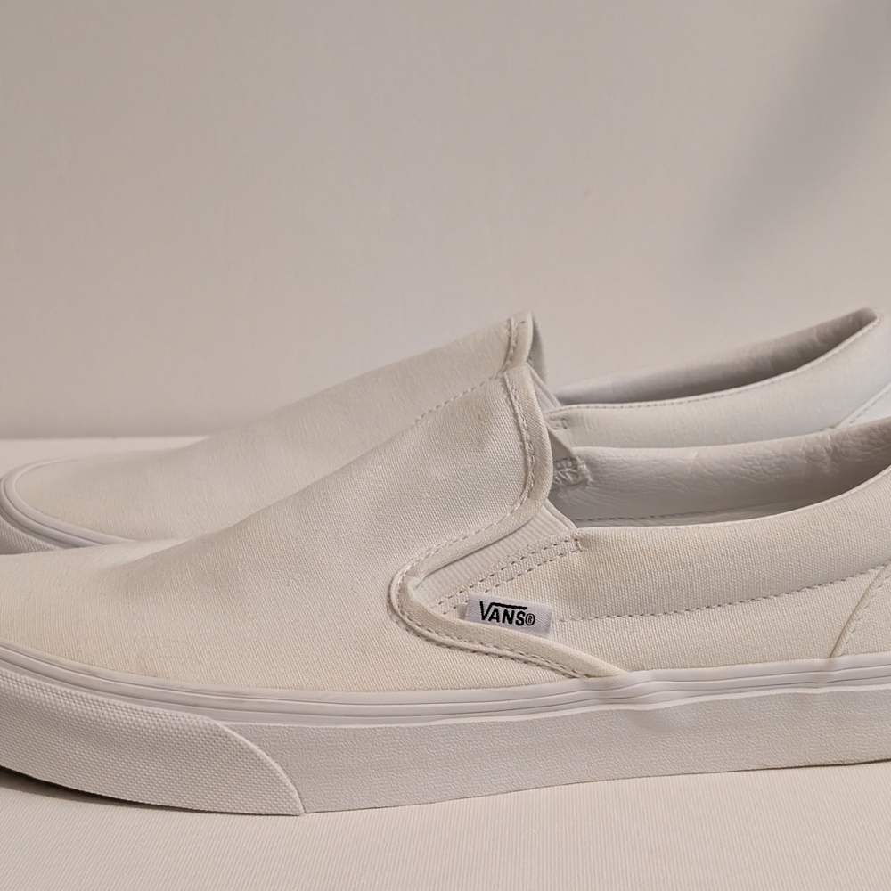 Vans Men's White Slip-On Shoes